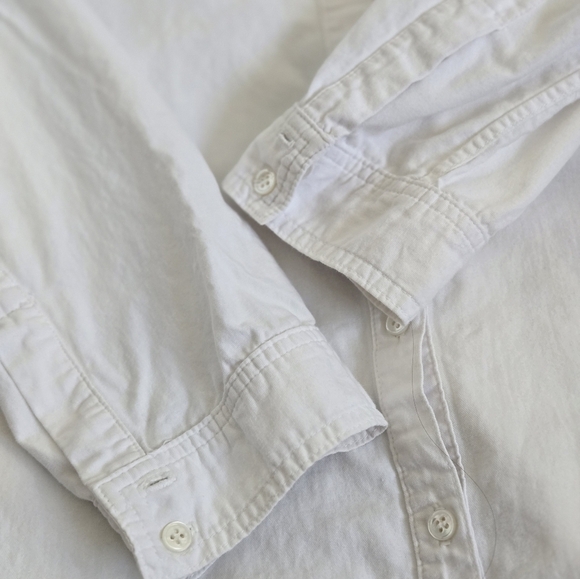 Elizabeth and James Zip Back Cohen 100% cotton White Shirt size Large - Picture 11 of 16